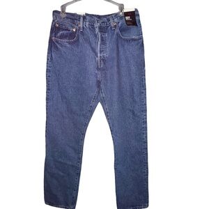 Levi's Men's Straight-Leg Jeans in Dark Blue Denim